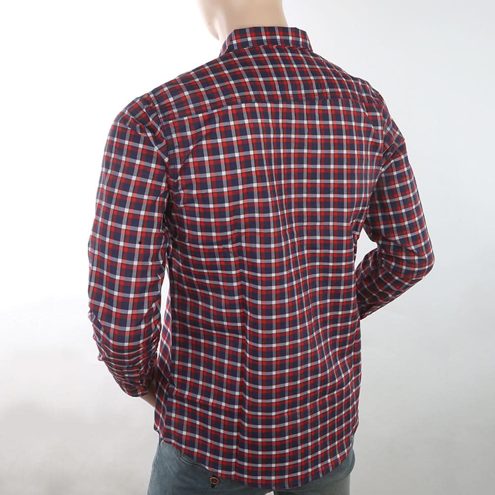 Men's Casual Check Shirt - Maroon, Men, Shirts, Chase Value, Chase Value