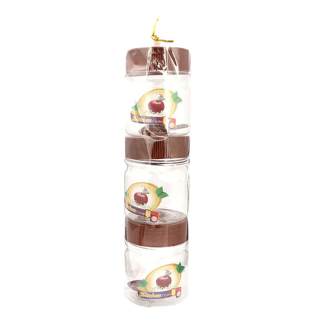 Spice Jar 3 Pcs - Brown, Home & Lifestyle, Storage Boxes, Chase Value, Chase Value