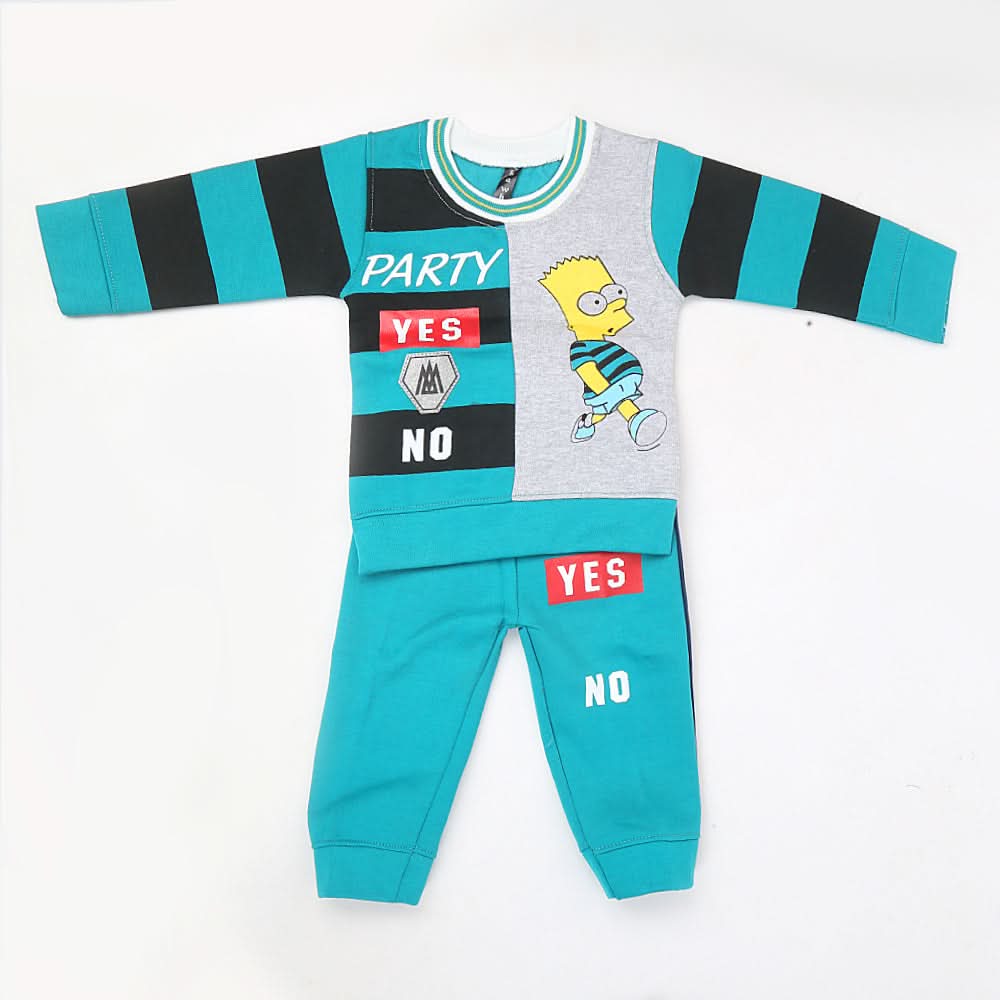 Boys Full Sleeves Fleece Suit 42716 - Sea Green, Kids, Boys Sets And Suits, Chase Value, Chase Value