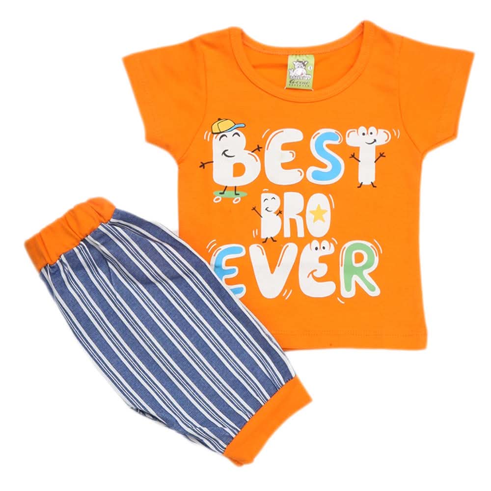 Newborn Boys Half Sleeves Suit - Orange, Kids, NB Boys Sets And Suits, Chase Value, Chase Value