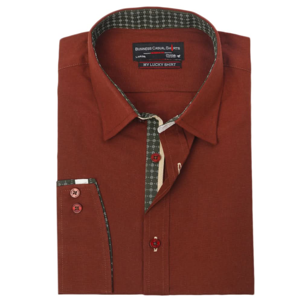 Men's Business Casual Shirt - Brown, Men's Shirts, Chase Value, Chase Value