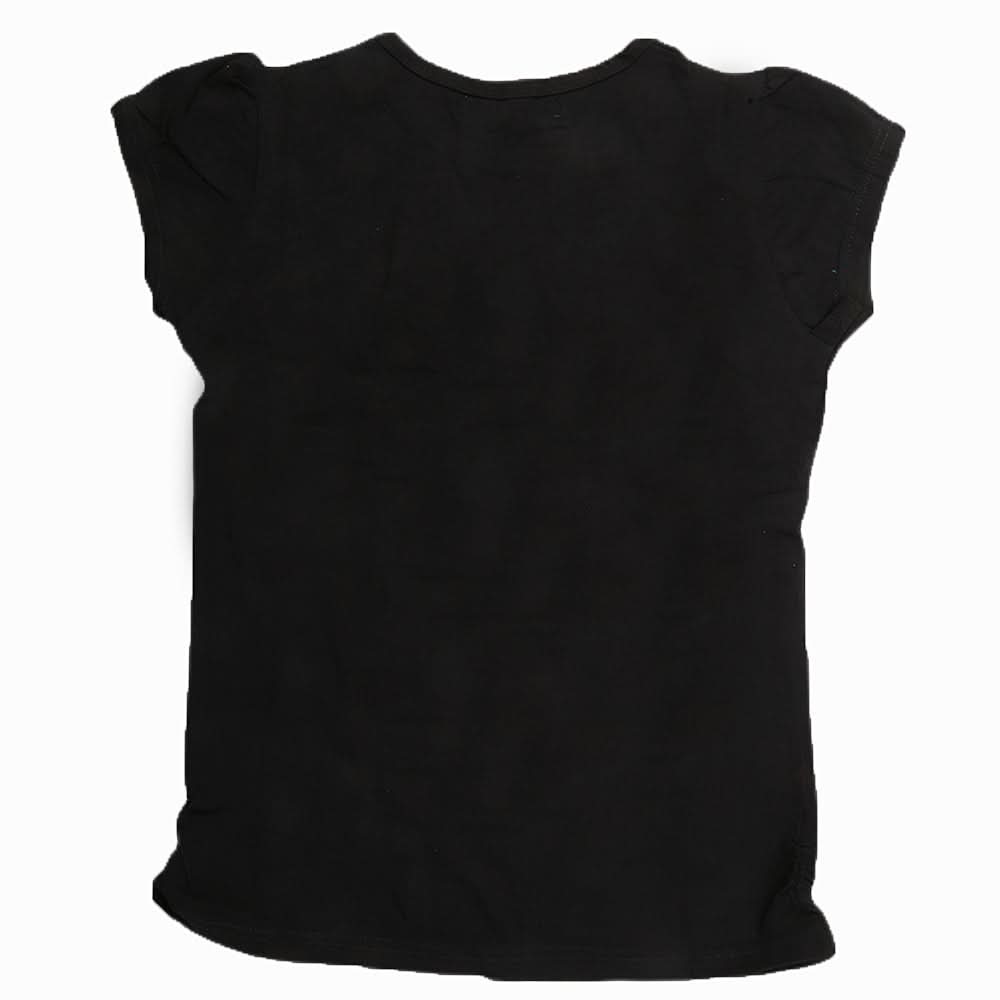 Girls Half Sleeves T-Shirt 03 - Black, Kids, Girls T-Shirts, Chase Value, Chase Value