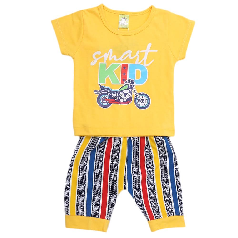 Newborn Boys Half Sleeves Suit - Yellow, Kids, NB Boys Sets And Suits, Chase Value, Chase Value