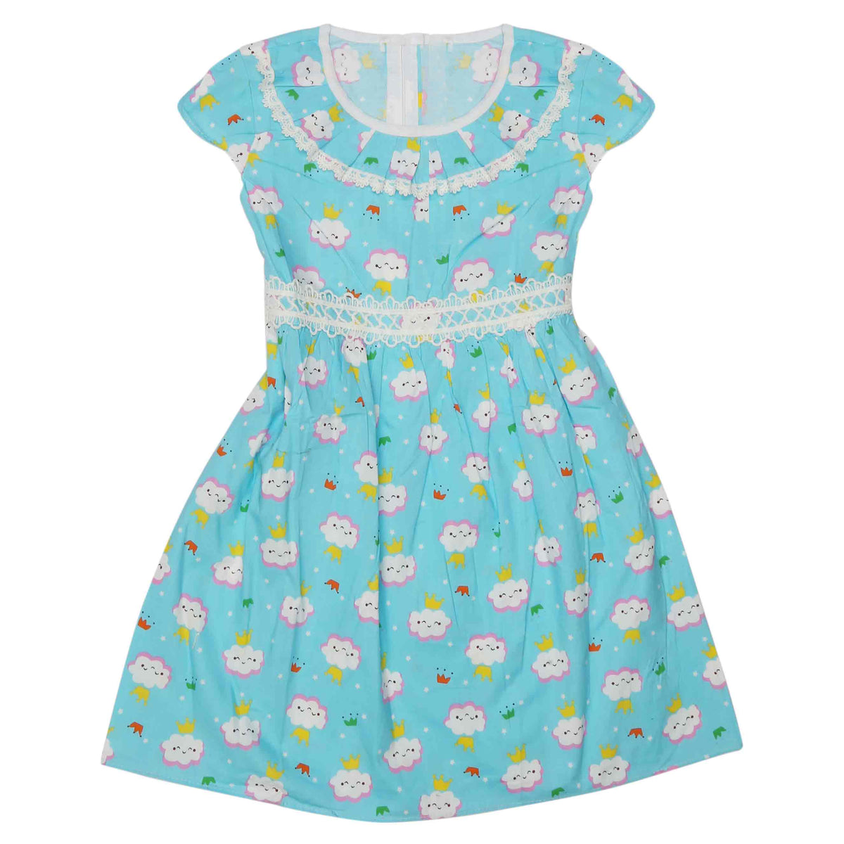 Girls Embroided Frock - Blue, Kids, Girls Frocks, Chase Value, Chase Value