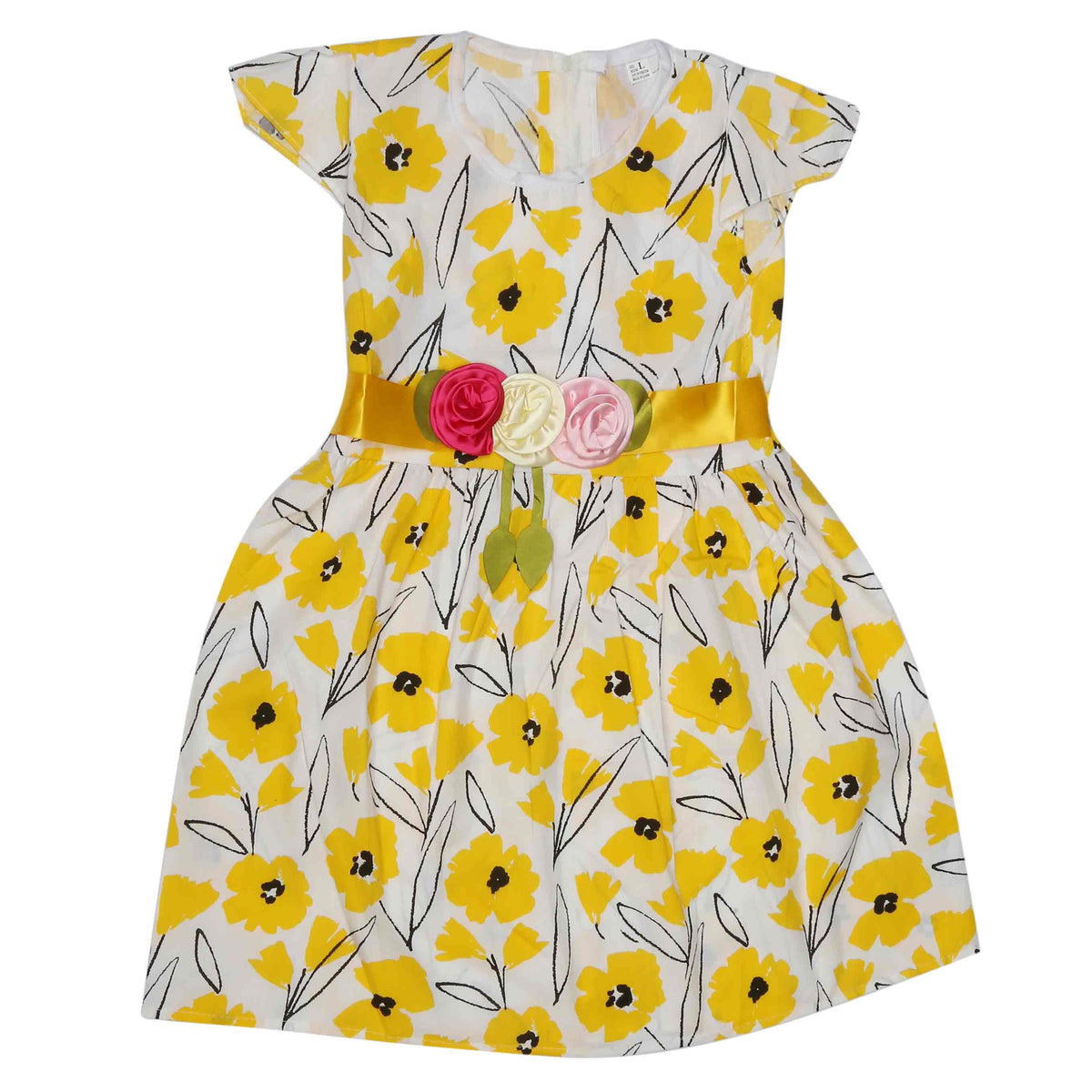 Girls Embroided Frock - Yellow, Kids, Girls Frocks, Chase Value, Chase Value