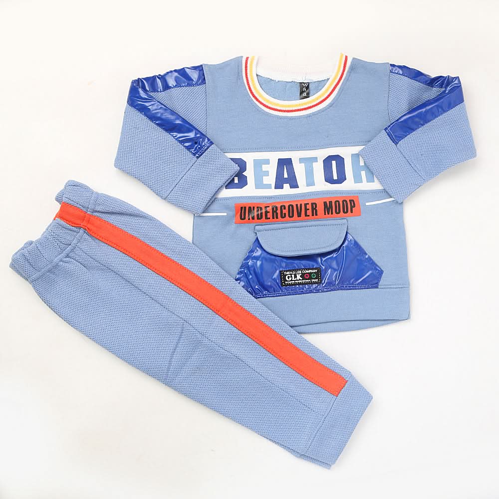 Boys Full Sleeves Fleece Suit 42718 - Blue, Kids, Boys Sets And Suits, Chase Value, Chase Value