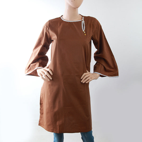Women's Embroidery Kurti - Brown, Women, Ready Kurtis, Chase Value, Chase Value