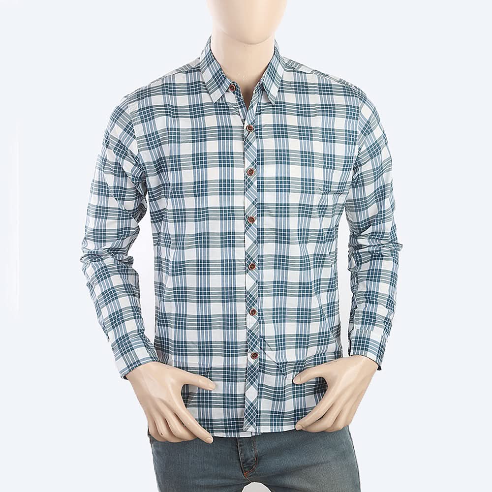 Men's Casual Check Shirt - Steel Blue, Men, Shirts, Chase Value, Chase Value