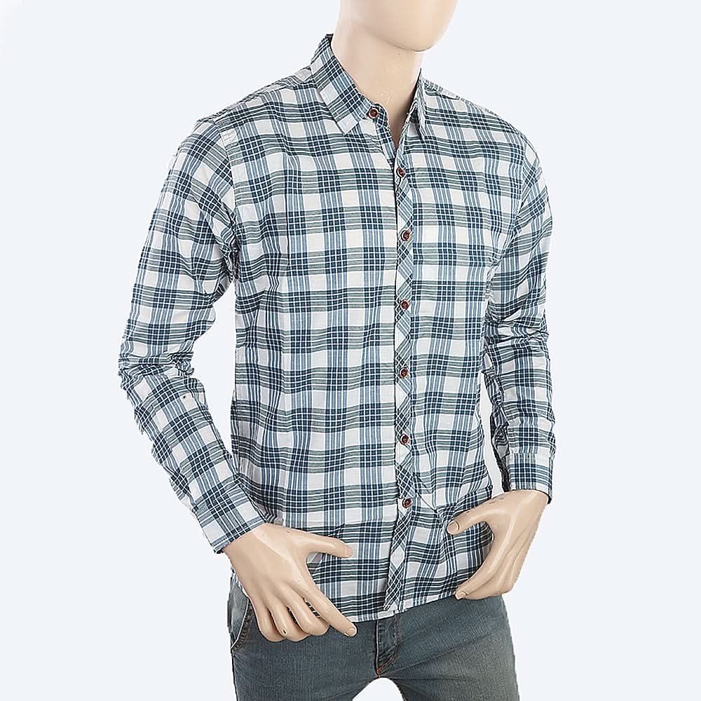 Men's Casual Check Shirt - Steel Blue, Men, Shirts, Chase Value, Chase Value