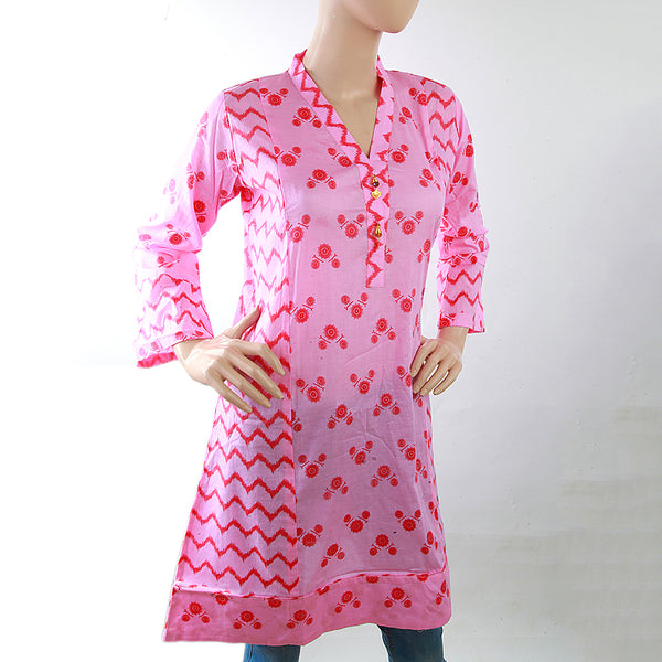 Women's Plain Kurti - Pink, Women, T-Shirts And Tops, Chase Value, Chase Value