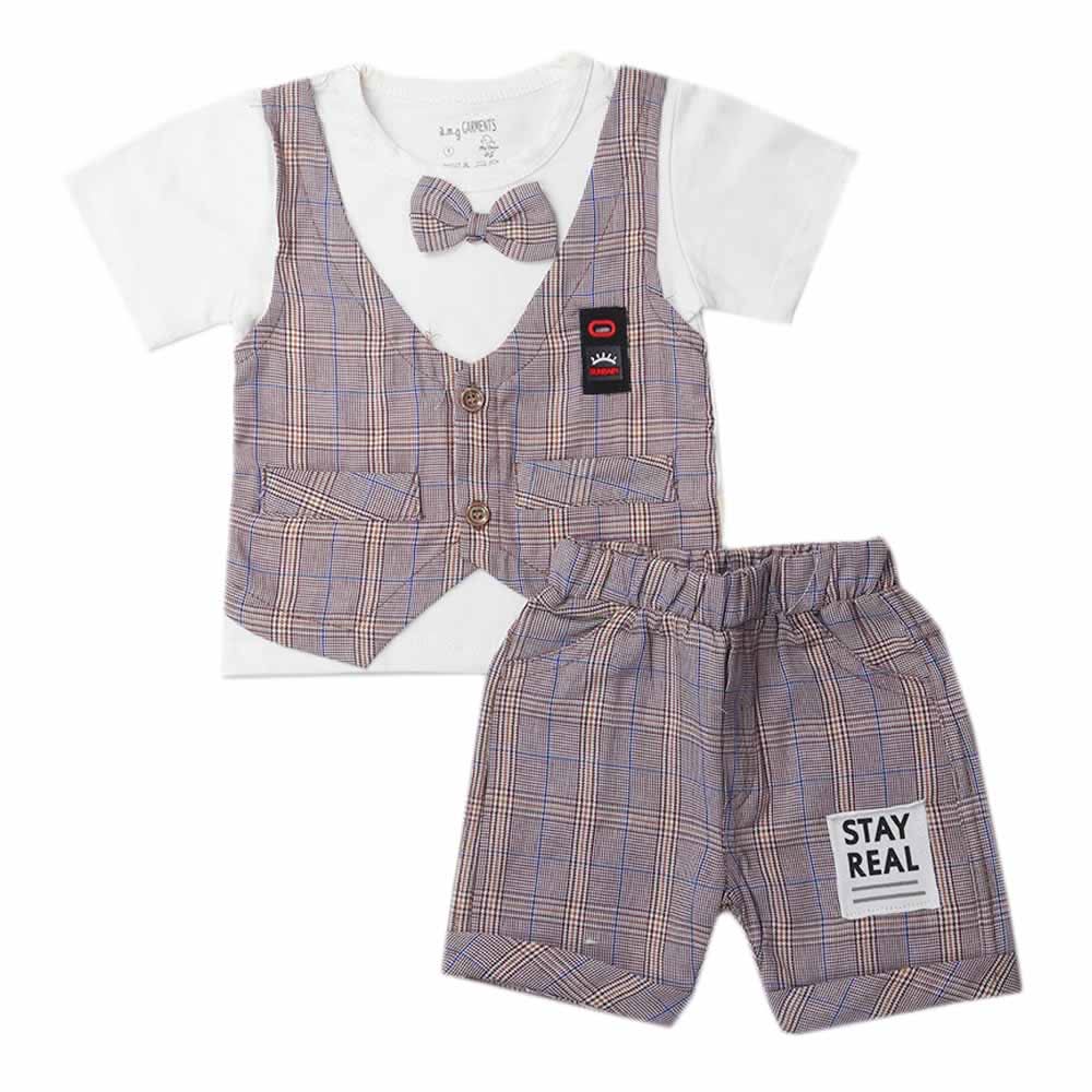 Newborns Girls Half Sleeves Suits - Brown, Kids, New Born Girls Sets And Suits, Chase Value, Chase Value
