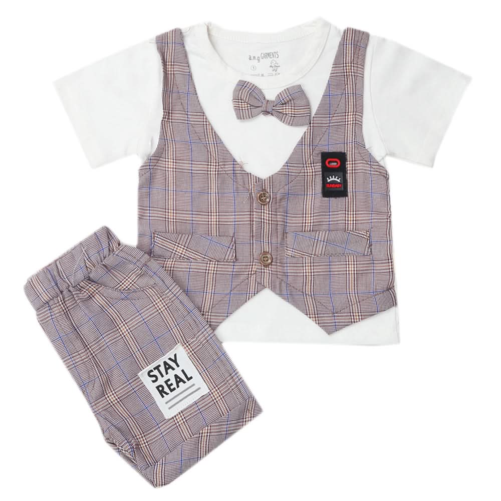 Newborns Girls Half Sleeves Suits - Brown, Kids, New Born Girls Sets And Suits, Chase Value, Chase Value