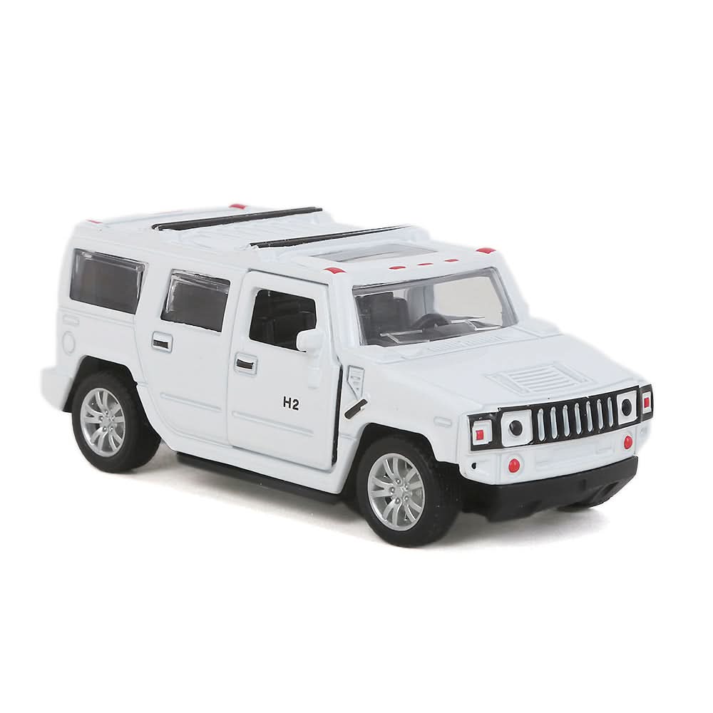 Pull back Metal Car with Open Door - White, Kids, Non-Remote Control, Chase Value, Chase Value