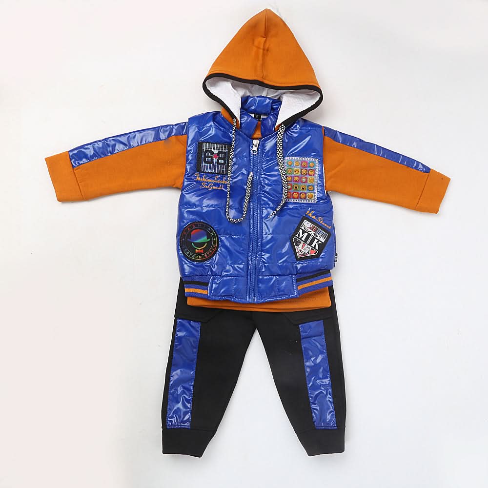 Boys Full Sleeves 3Pcs Suit  42714 - Royal Blue, Kids, Boys Sets And Suits, Chase Value, Chase Value