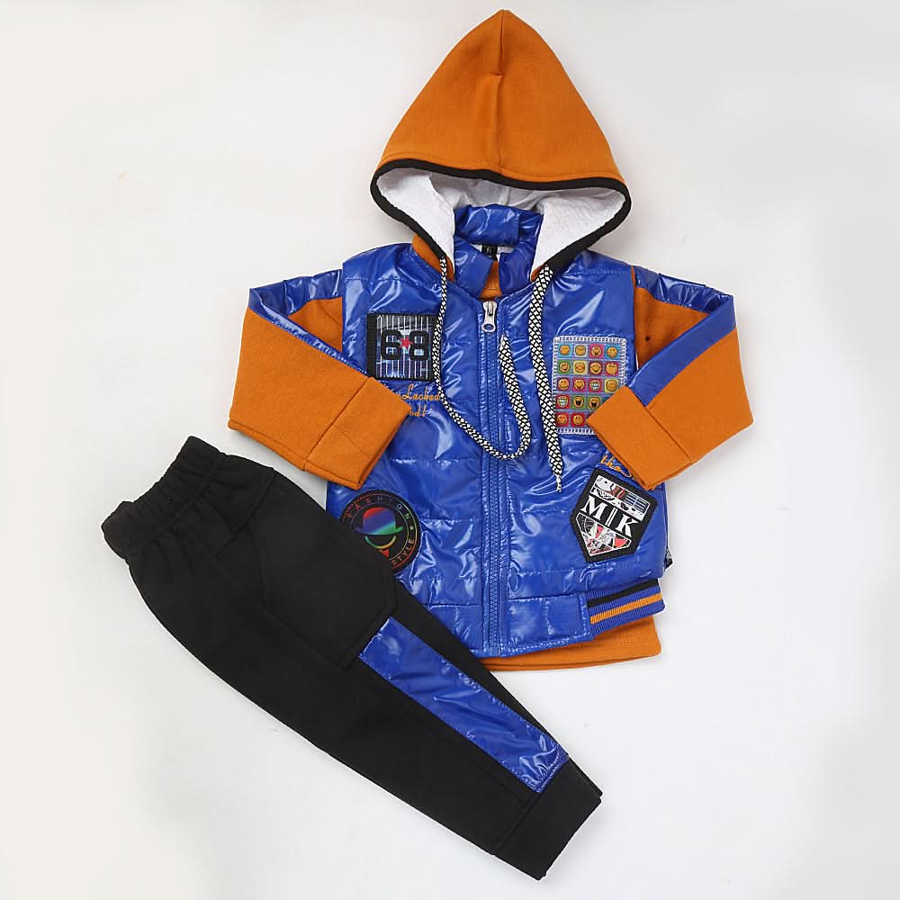 Boys Full Sleeves 3Pcs Suit  42714 - Royal Blue, Kids, Boys Sets And Suits, Chase Value, Chase Value