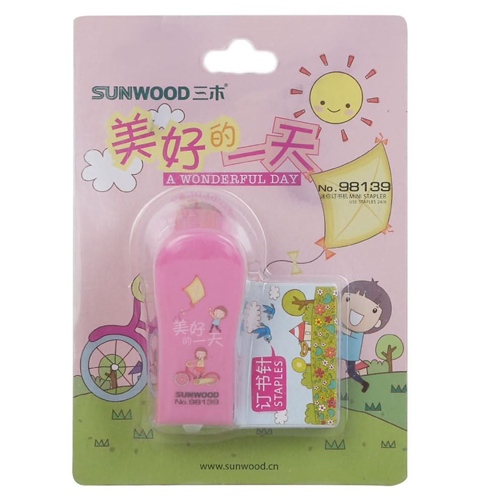 Sunwood Stapler With Pins - Pink, Kids, Pencil Boxes And Stationery Sets, Chase Value, Chase Value