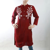 Women's Embroidery Kurti - Maroon, Women, Ready Kurtis, Chase Value, Chase Value