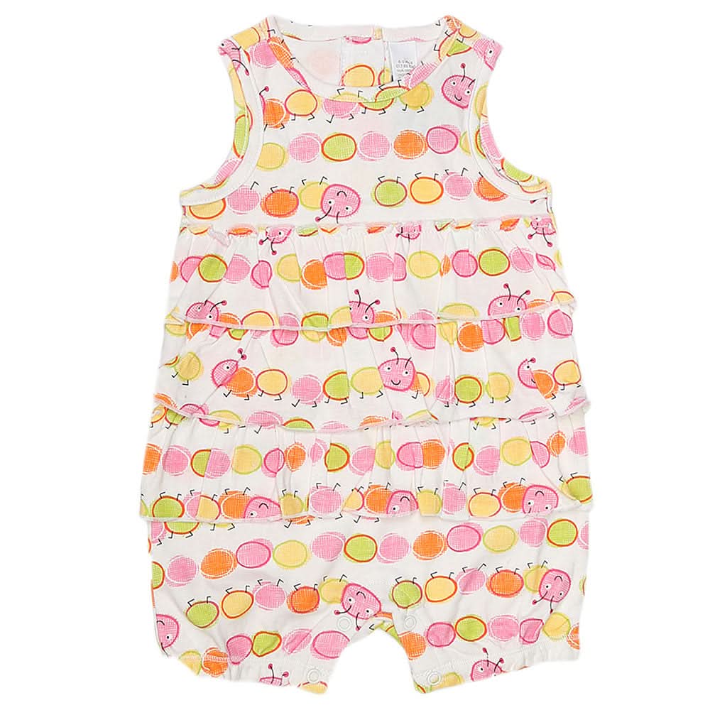 Newborn Girls Romper Half Sleeves - White, Kids, NB Girls Rompers, Chase Value, Chase Value