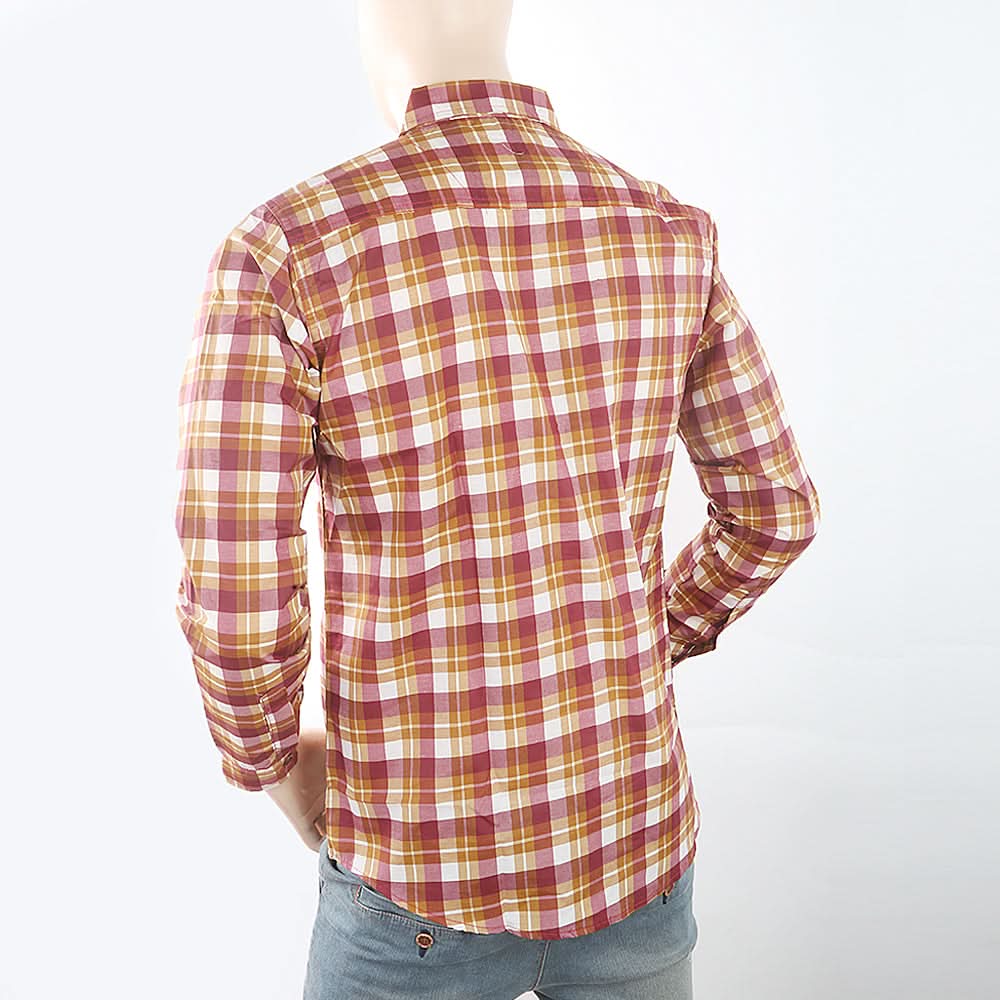 Men's Casual Check Shirt - Maroon, Men, Shirts, Chase Value, Chase Value