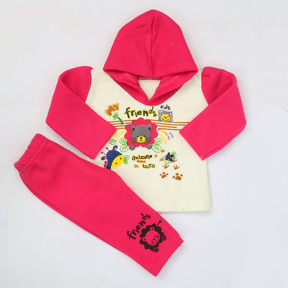 Newborn Girl Full Sleeves Polar Suit 8889 - Pink, Kids, NB Girls Sets And Suits, Chase Value, Chase Value