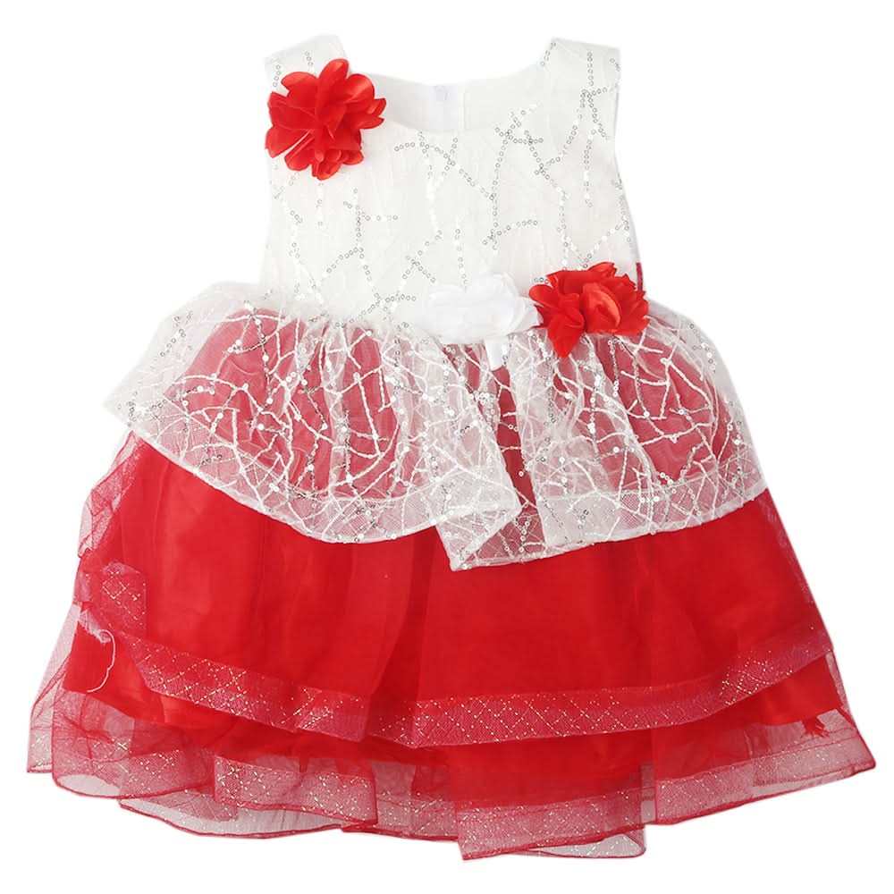 Newborn Girls Frock - Red, Kids, Newborn Girls Frocks, Chase Value, Chase Value