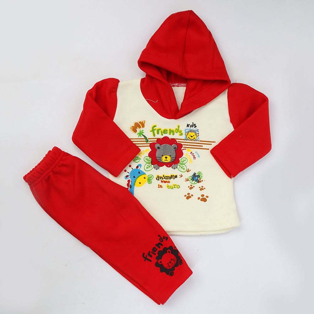 Newborn Girl Full Sleeves Polar Suit 8889 - Red, Kids, NB Girls Sets And Suits, Chase Value, Chase Value