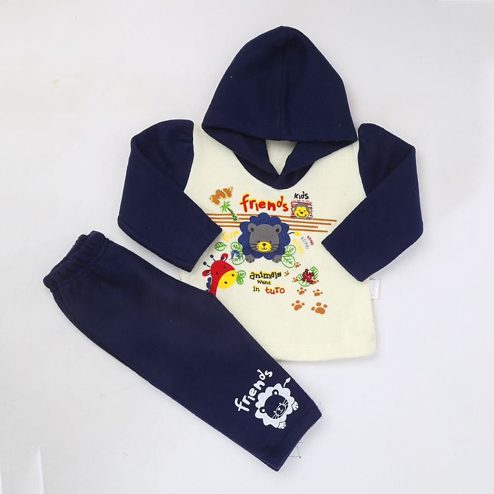Newborn Girl Full Sleeves Polar Suit 8889 - Navy Blue, Kids, NB Girls Sets And Suits, Chase Value, Chase Value