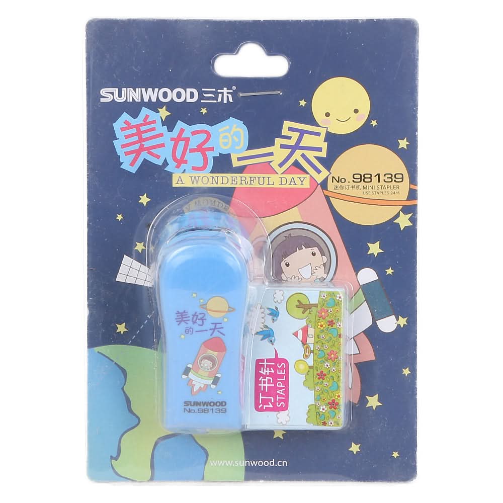 Sunwood Stapler With Pins - Blue, Kids, Pencil Boxes And Stationery Sets, Chase Value, Chase Value