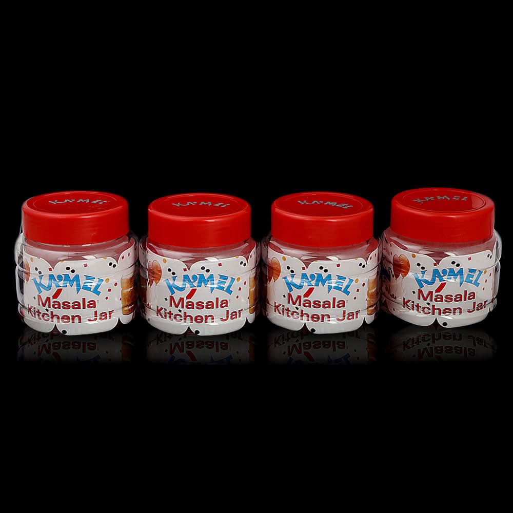 Spice Jar 4 Pcs - Red, Crockery & Kitchenware, Chase Value, Chase Value