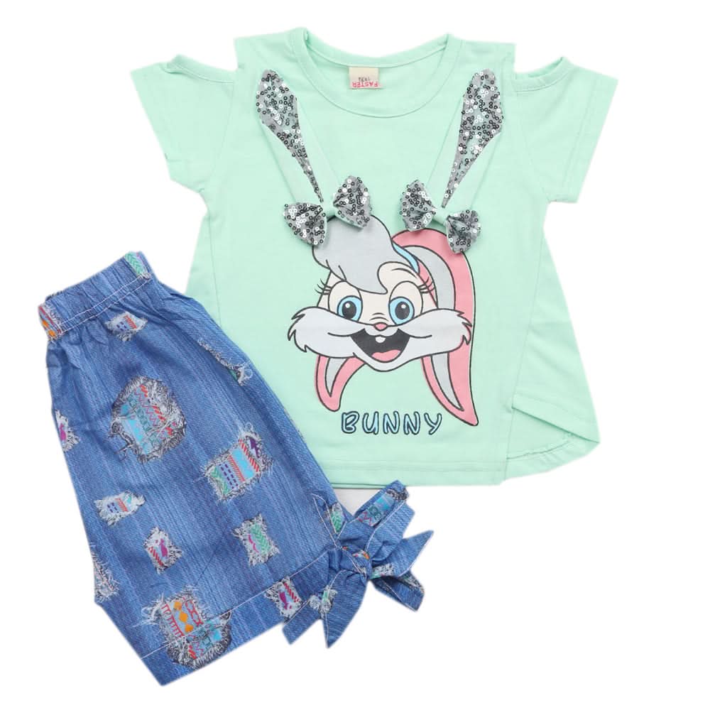 Girls Pajama Suit - Cyan, Kids, Girls Sets And Suits, Chase Value, Chase Value