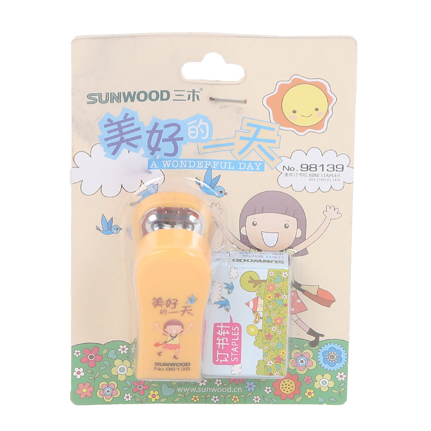 Sunwood Stapler With Pins - Yellow, Kids, Pencil Boxes And Stationery Sets, Chase Value, Chase Value