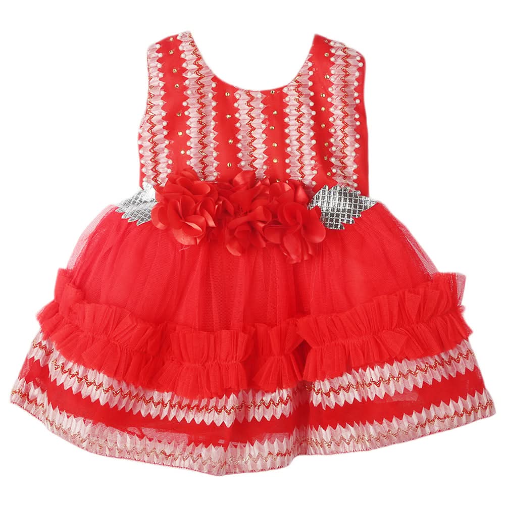 Newborn Girls Frock - Red, Kids, Newborn Girls Frocks, Chase Value, Chase Value