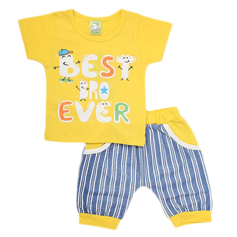 Newborn Boys Half Sleeves Suit - Yellow, Kids, NB Boys Sets And Suits, Chase Value, Chase Value