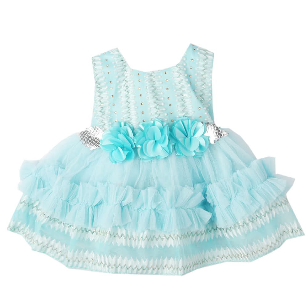 Newborn Girls Frock - Cyan, Kids, Newborn Girls Frocks, Chase Value, Chase Value
