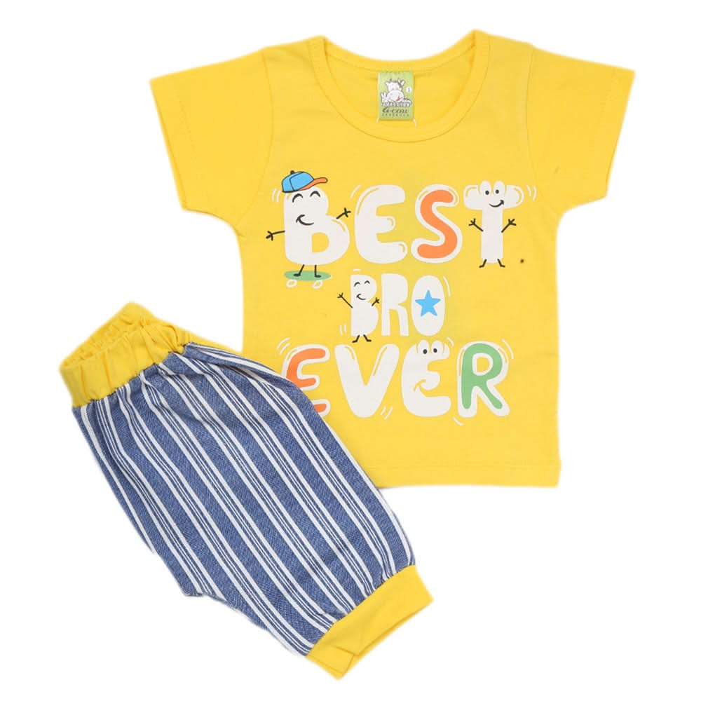 Newborn Boys Half Sleeves Suit - Yellow, Kids, NB Boys Sets And Suits, Chase Value, Chase Value