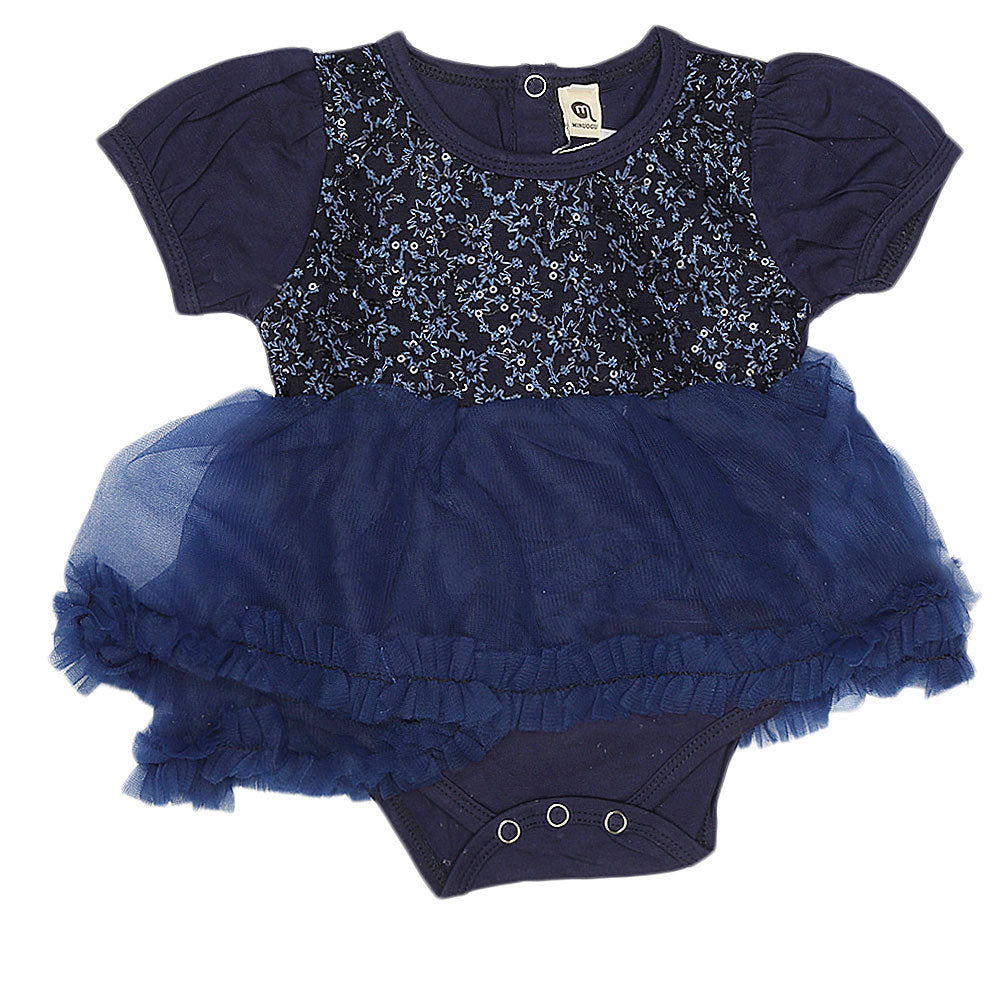 Newborn Baby Frill Romper _ Blue, Kids, NB Girls Rompers, Chase Value, Chase Value