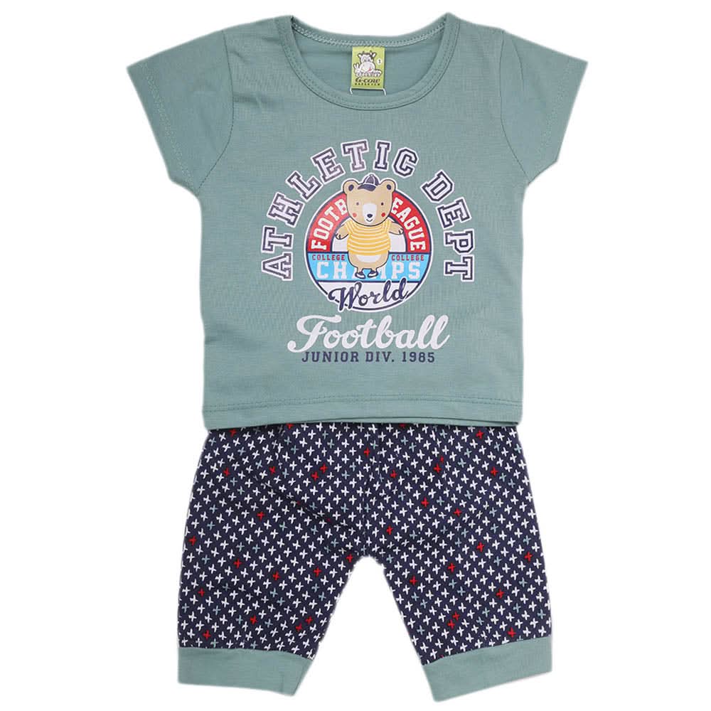 Newborn Boys Half Sleeves Suit - Steel Blue, Kids, NB Boys Sets And Suits, Chase Value, Chase Value