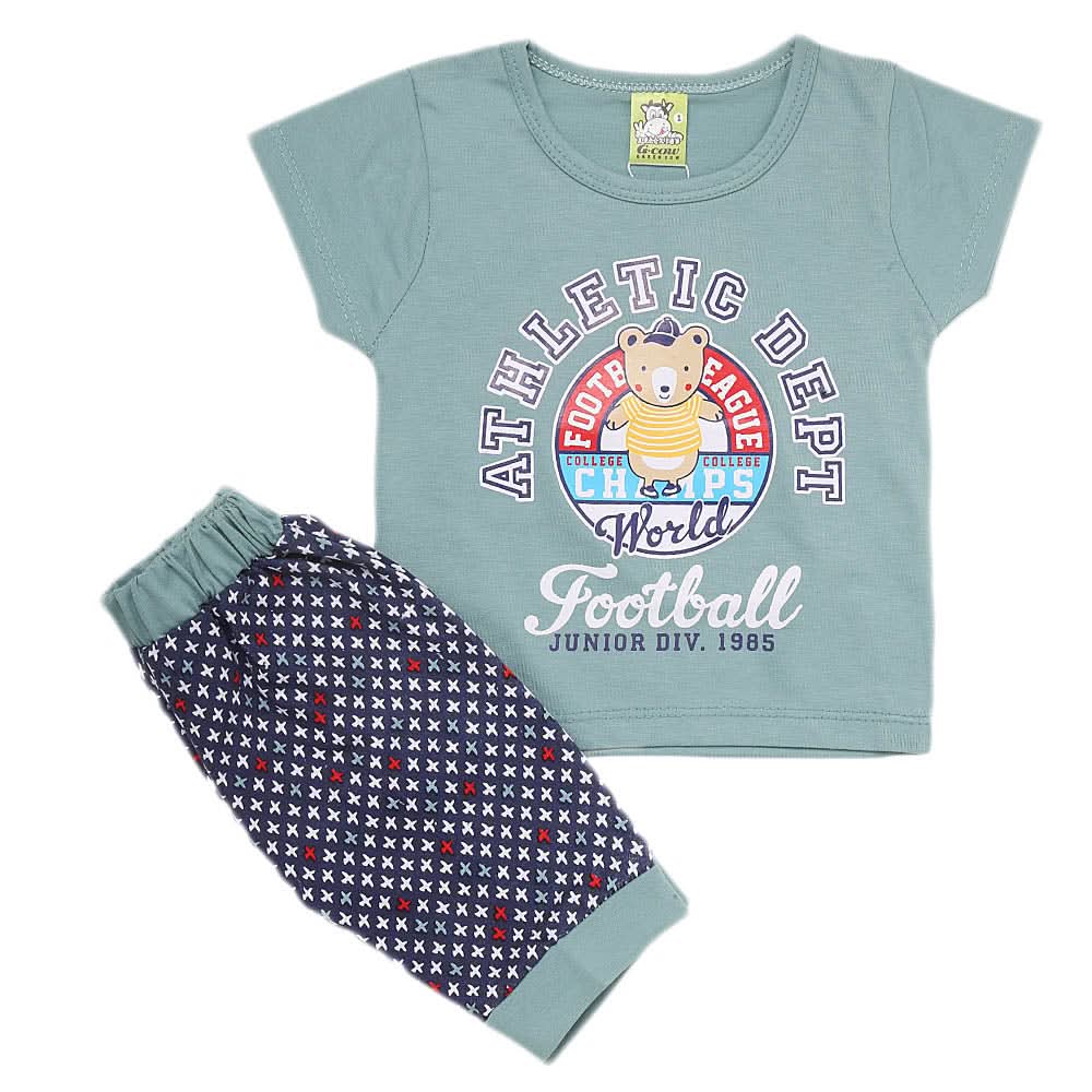 Newborn Boys Half Sleeves Suit - Steel Blue, Kids, NB Boys Sets And Suits, Chase Value, Chase Value
