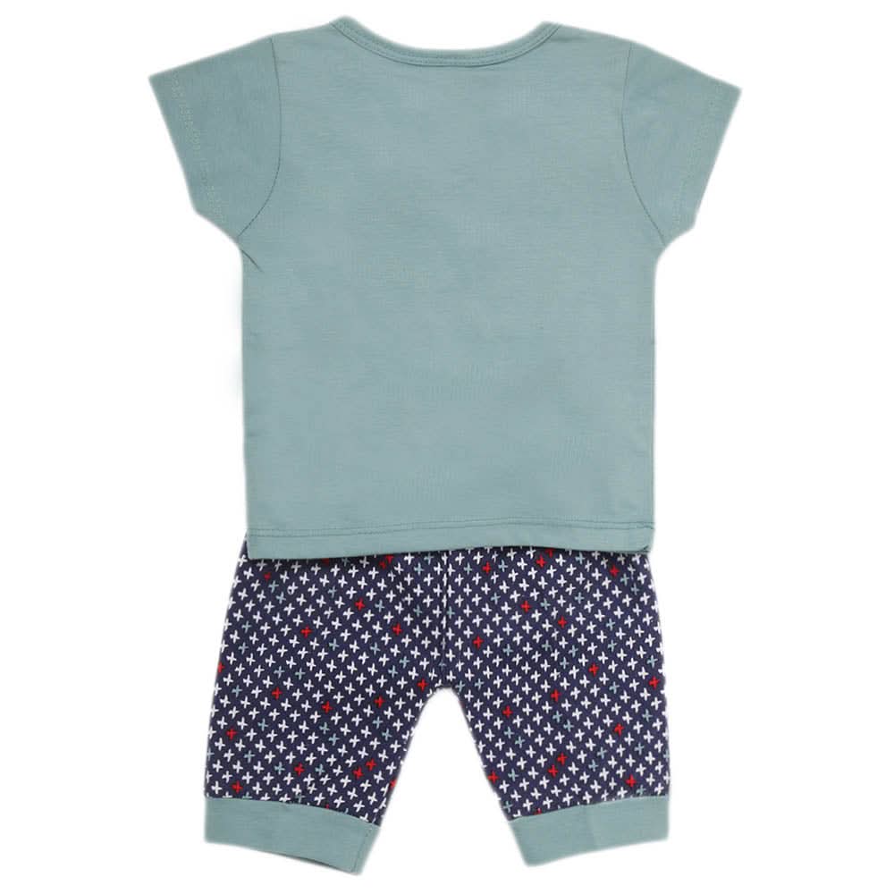 Newborn Boys Half Sleeves Suit - Steel Blue, Kids, NB Boys Sets And Suits, Chase Value, Chase Value