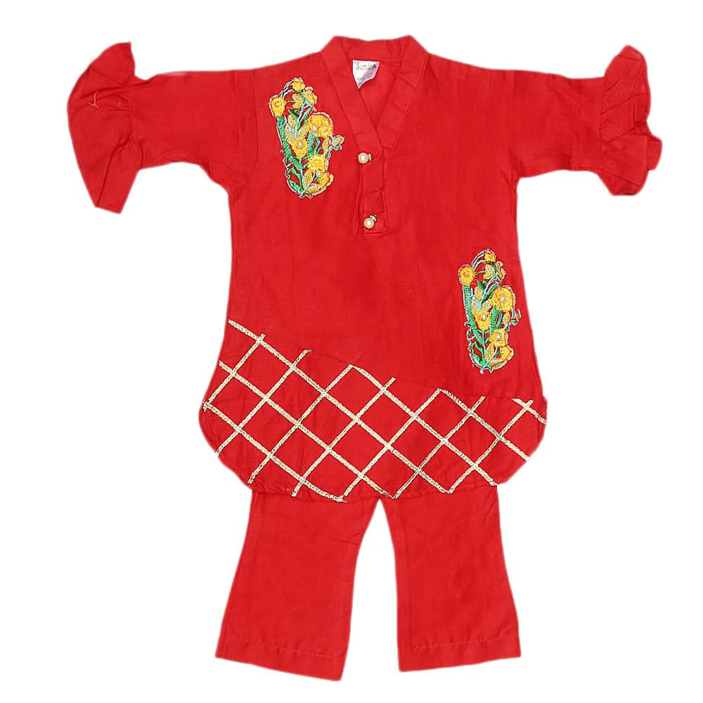 Newborn Girls Suit 2Pcs - Red, Kids, NB Girls Sets And Suits, Chase Value, Chase Value
