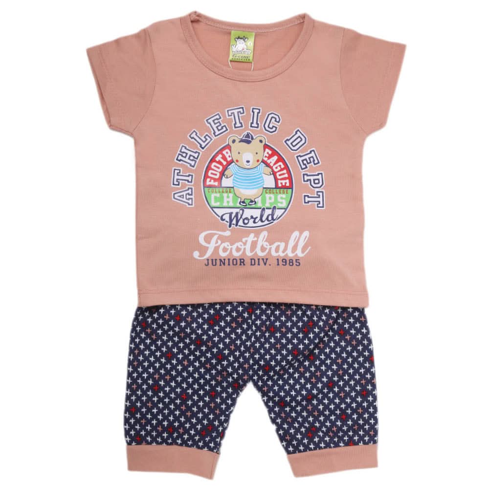 Newborn Boys Half Sleeves Suit - Peach, Kids, NB Boys Sets And Suits, Chase Value, Chase Value