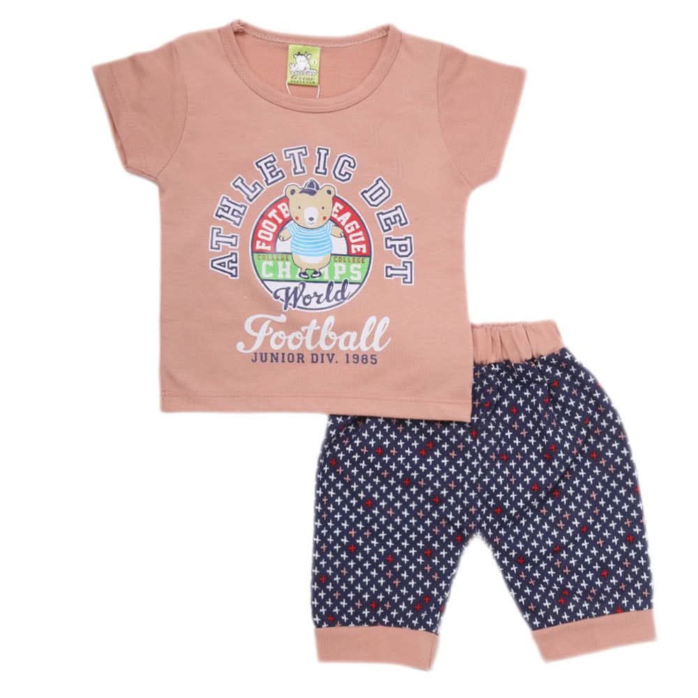 Newborn Boys Half Sleeves Suit - Peach, Kids, NB Boys Sets And Suits, Chase Value, Chase Value