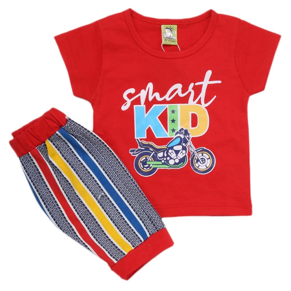 Newborn Boys Half Sleeves Suit - Red, Kids, NB Boys Sets And Suits, Chase Value, Chase Value