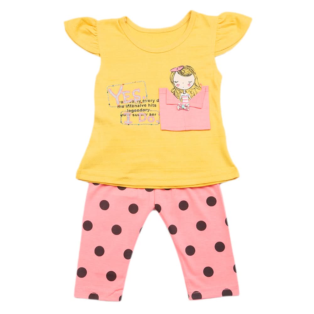 Girls Pajama Suit - Yellow, Kids, Girls Sets And Suits, Chase Value, Chase Value