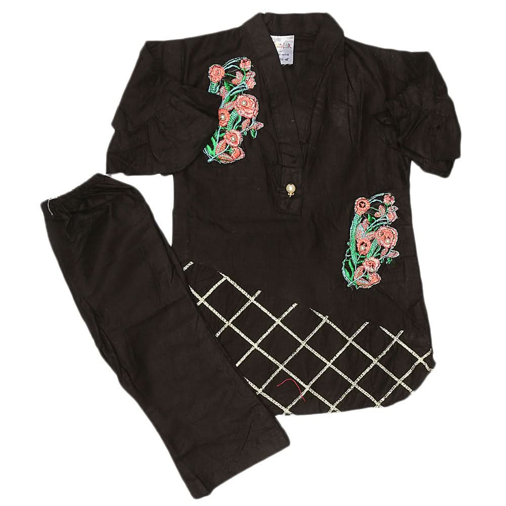 Newborn Girls Suit 2Pcs - Black, Kids, NB Girls Sets And Suits, Chase Value, Chase Value