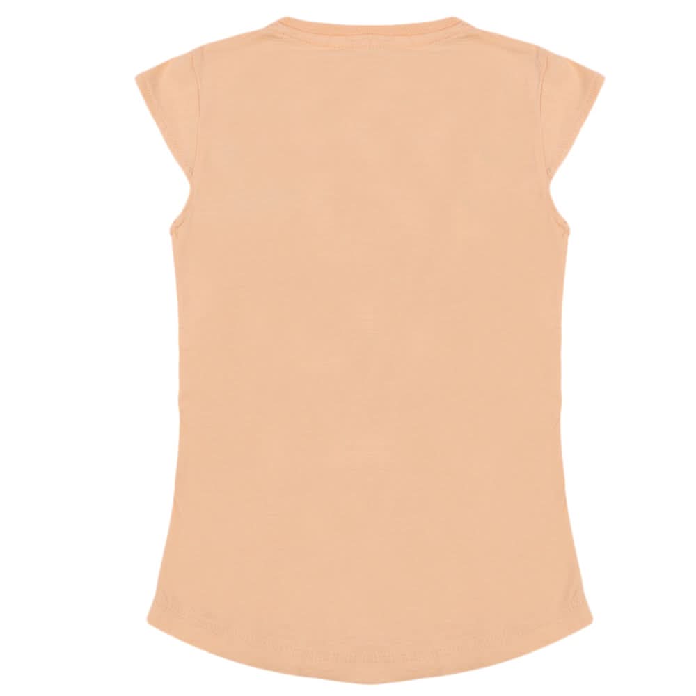 Girls Half Sleeves Printed T-Shirt - Peach, Girls T-Shirts, Chase Value, Chase Value