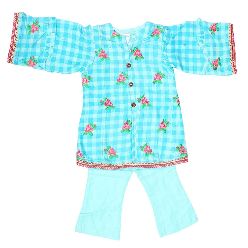 Newborn Girls Suit 2Pcs - Light-Blue, Kids, NB Girls Sets And Suits, Chase Value, Chase Value
