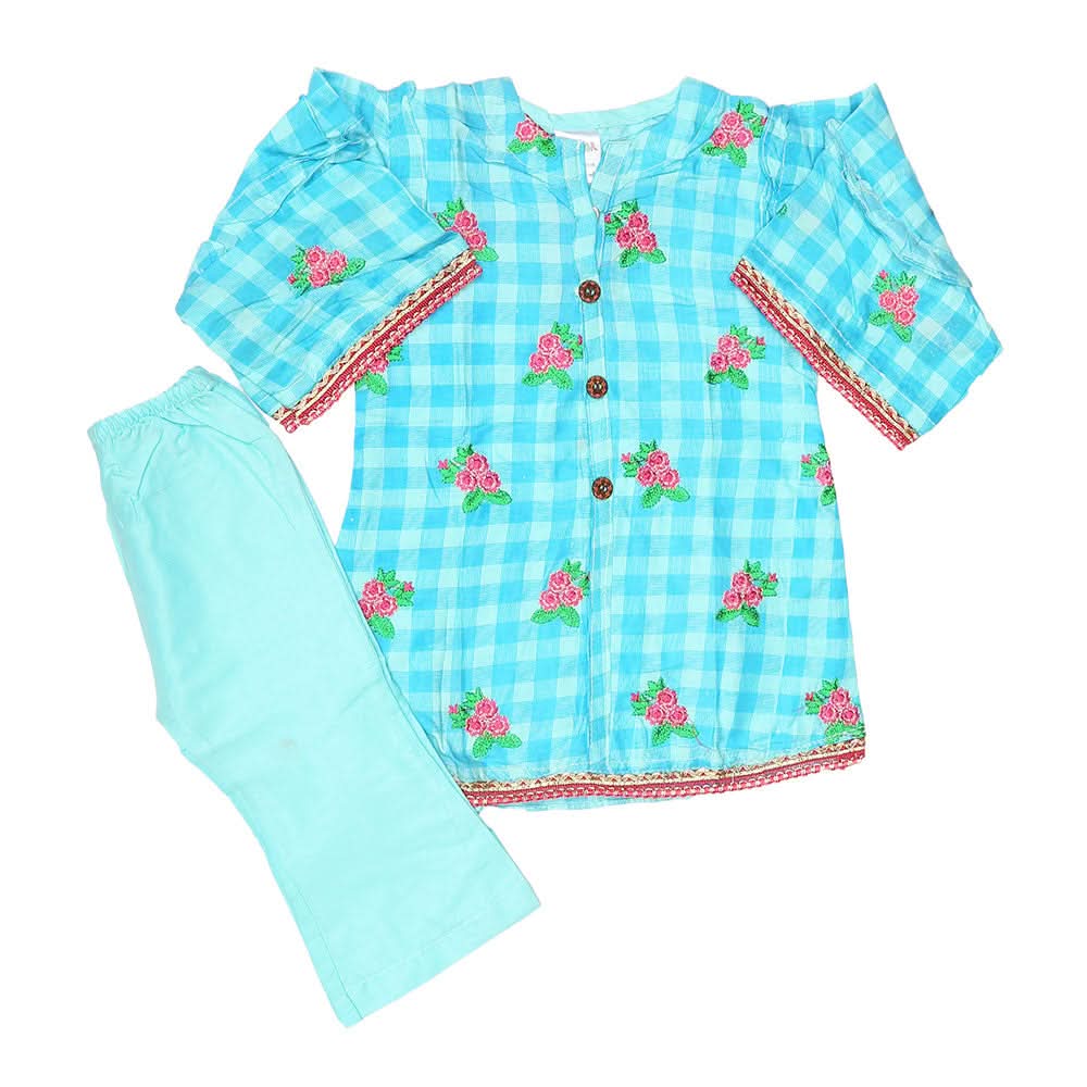 Newborn Girls Suit 2Pcs - Light-Blue, Kids, NB Girls Sets And Suits, Chase Value, Chase Value