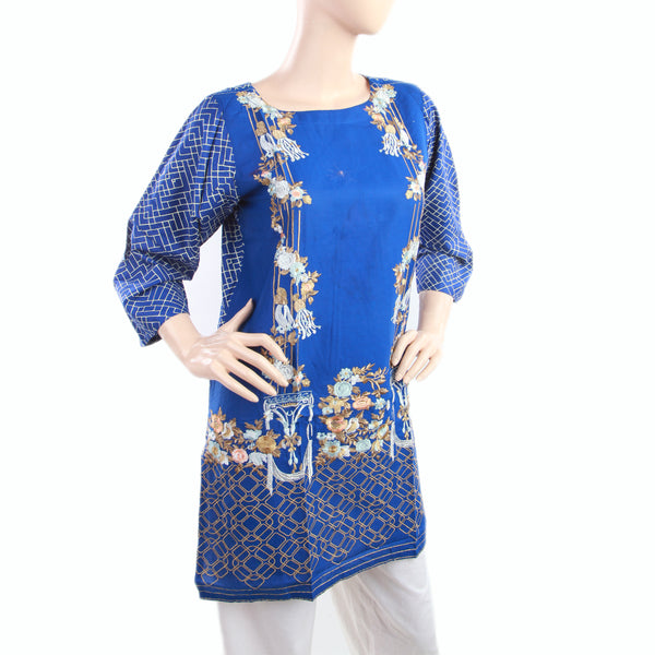 Women's Embroidered Kurti - Royal Blue, Women, Ready Kurtis, Chase Value, Chase Value