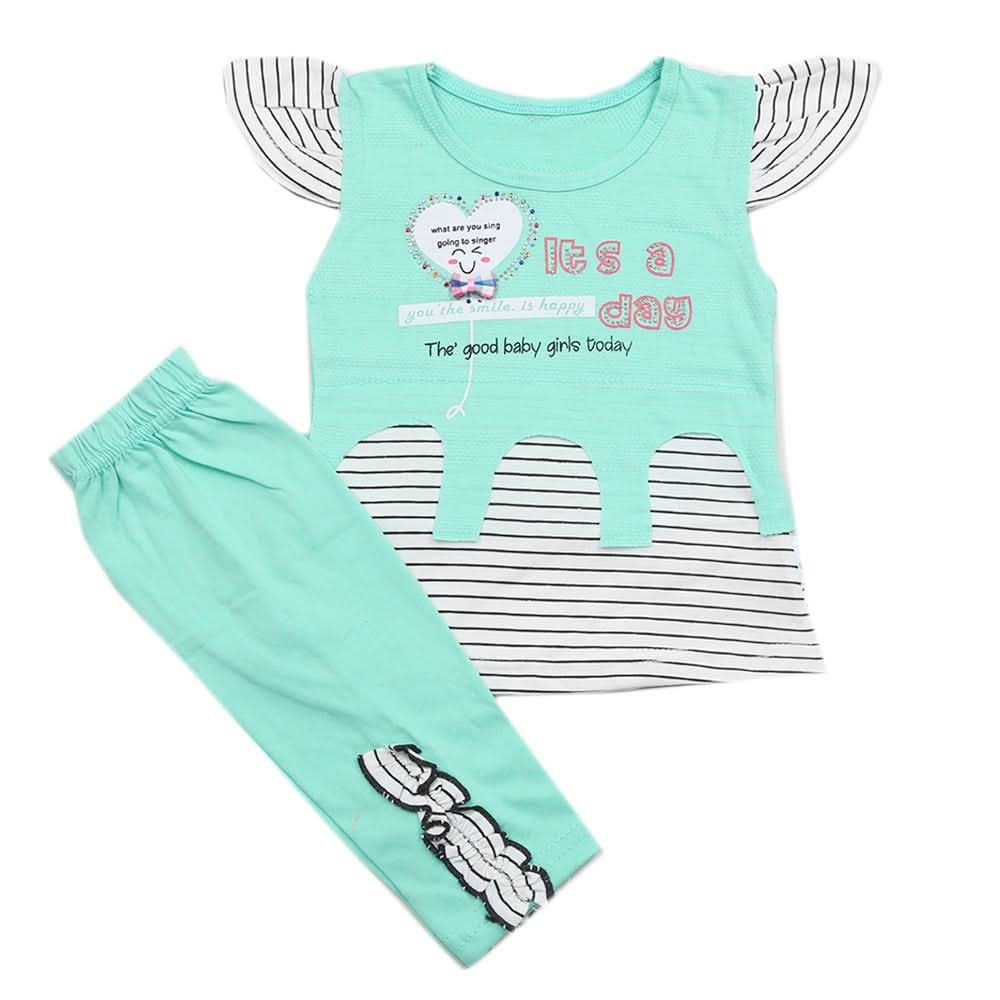 Girls Pajama Suit - Sea-Green, Kids, Girls Sets And Suits, Chase Value, Chase Value